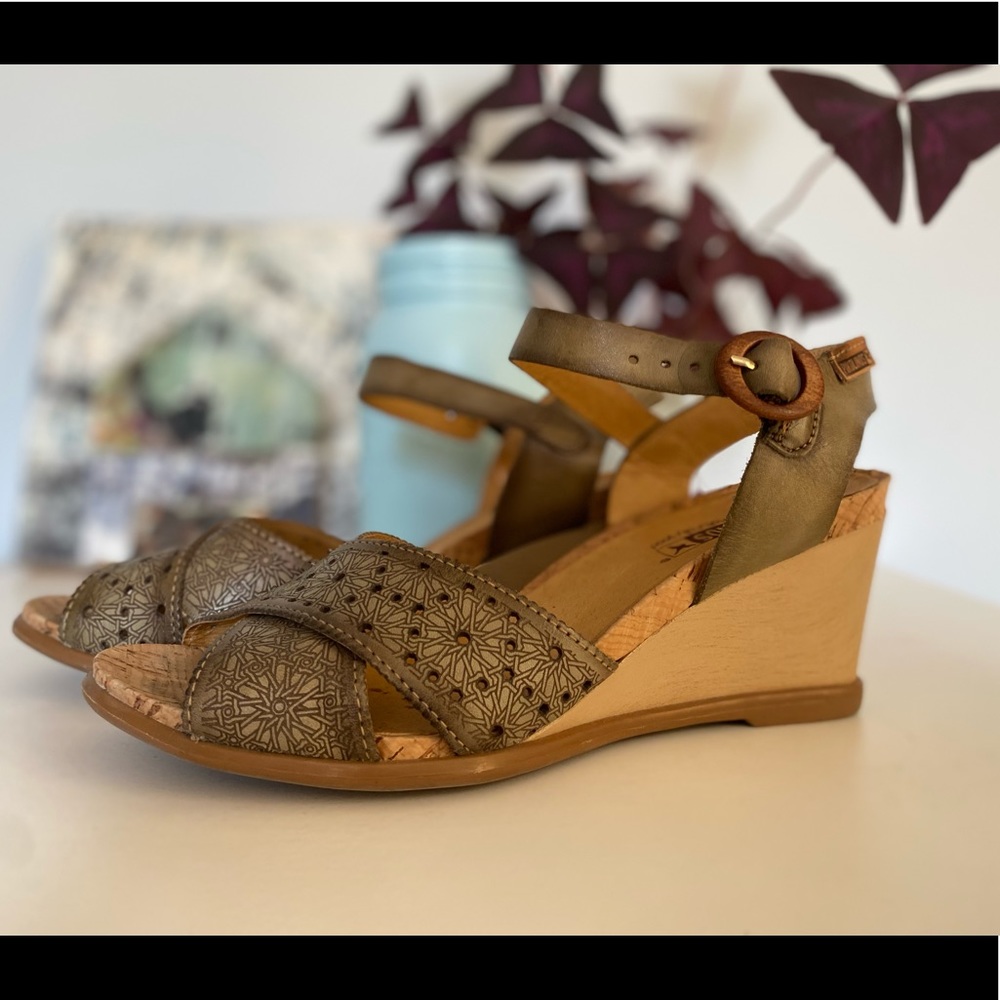 Pikolinos Leather Wedge Sandals